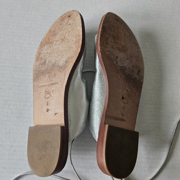 Loeffler Randall Metallic Silver Kira Lace Up Ankle Sandals - Picture 12 of 14